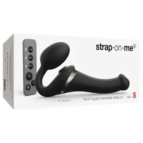 Strap-on-me S - felcsatolható, léghullámos vibrátor - (fekete)