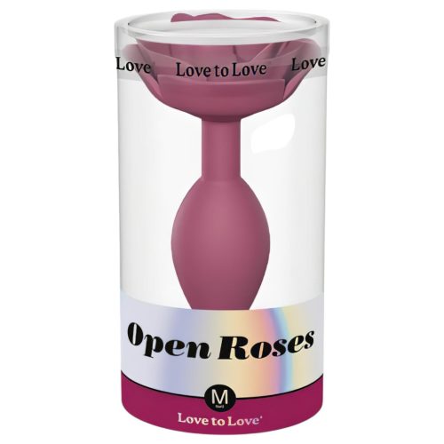 / Love to Love Open Roses M - szilikon anál plug (piros)