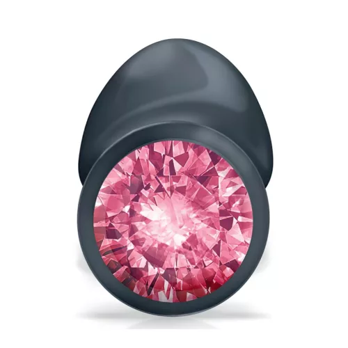/ Dorcel Geisha Plug Ruby L - pink köves anál plug (fekete)