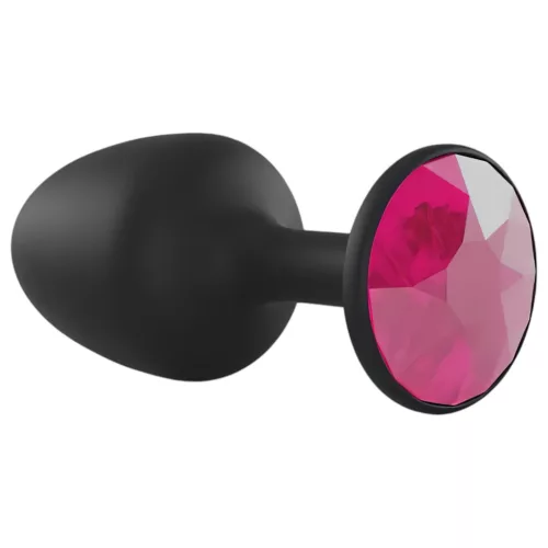 / Dorcel Geisha Plug Ruby L - pink köves anál plug (fekete)