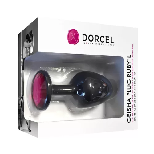 / Dorcel Geisha Plug Ruby L - pink köves anál plug (fekete)
