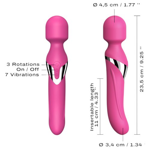 Dorcel Dual Orgasms - akkus, 2in1 masszírozó vibrátor (pink)