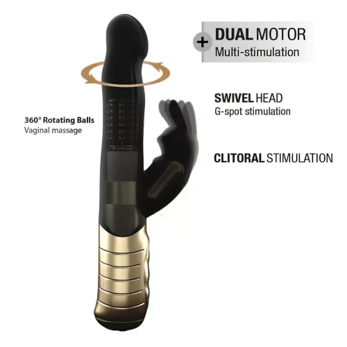 / Dorcel Baby Rabbit 2.0 - csiklókaros vibrátor (fekete-arany)
