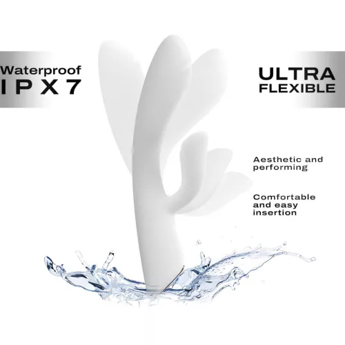 Dorcel Flexi Rabbit - melegítő csiklókaros vibrátor (fehér)