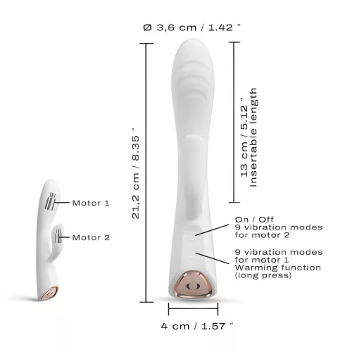 Dorcel Flexi Rabbit - melegítő csiklókaros vibrátor (fehér)