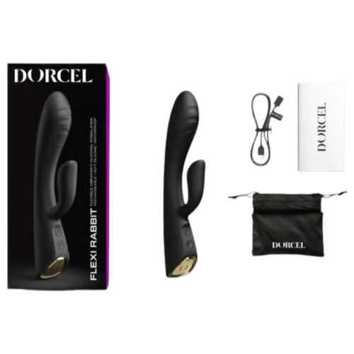 / Dorcel Flexi Rabbit - melegítő csiklókaros vibrátor (fekete)