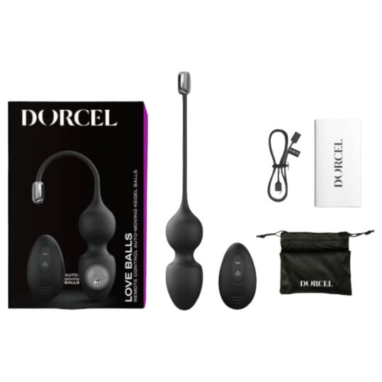 Dorcel Love Balls - akkus, rádiós mágneses gésagolyó duó (fekete)