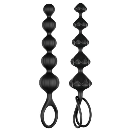 Satisfyer Love Beads - gyöngyös anál dildó szett (fekete)