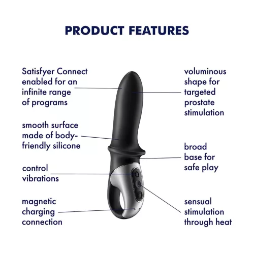 Satisfyer Hot Passion – App-vezérelt melegítő análvibrátor (fekete)
