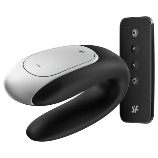 Satisfyer Double Fun - okos, vízálló párvibrátor (fekete)