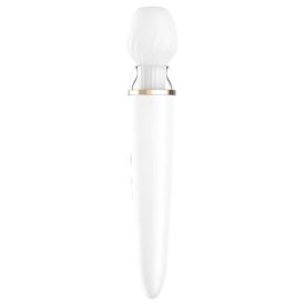   Satisfyer Double Wand-er - okos masszírozó vibrátor (fehér)