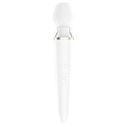   Satisfyer Double Wand-er - okos masszírozó vibrátor (fehér)