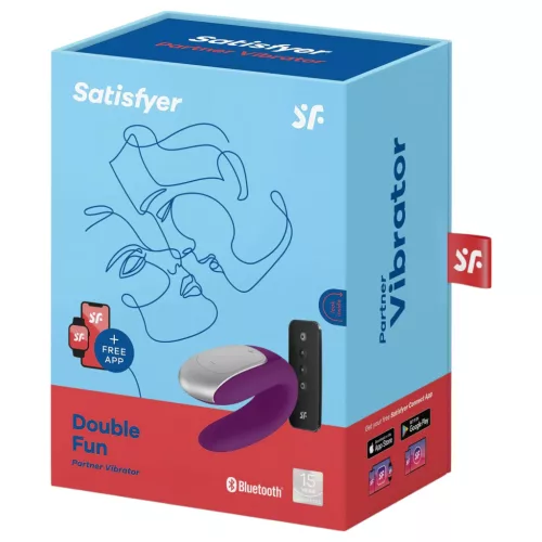 Satisfyer Double Fun - App-vezérelt párvibrátor (lila)