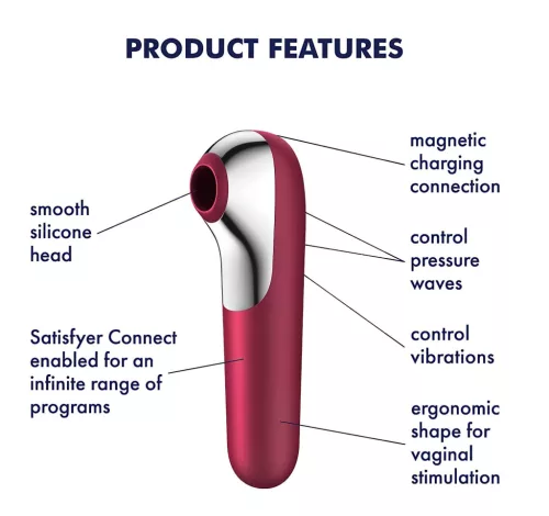 Satisfyer Dual Love – App-vezérelt csiklóvibrátor (piros)
