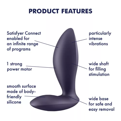 Satisfyer Power Plug – App-vezérelt análvibrátor (lila)
