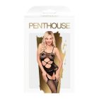 Penthouse Hot Nightfall - hullámos, nyitott necc szett (fekete)