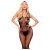 Penthouse Dirty Mind - virágos-masni, nyitott, necc overall (fekete)