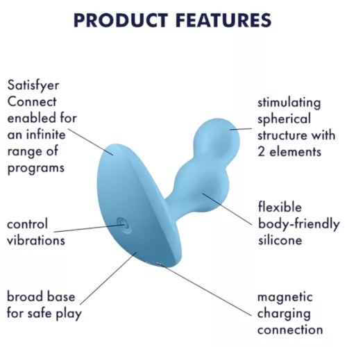 Satisfyer Deep Diver – App-vezérelt análvibrátor (kék)