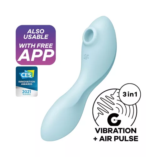 Satisfyer Curvy Trinity 5+ - okos 2in1 vibrátor (kék)