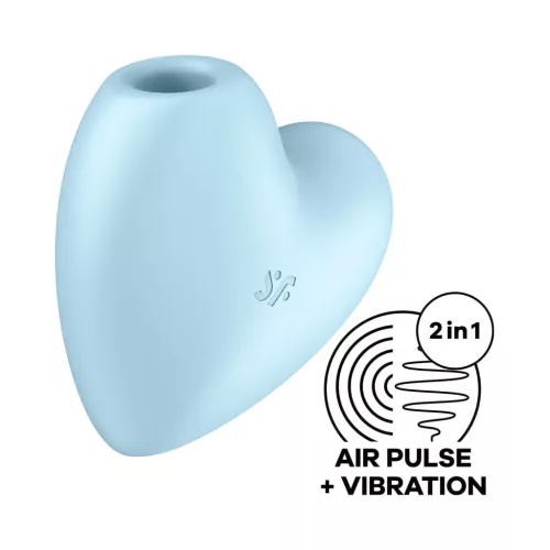 Satisfyer Cutie Heart - akkus léghullámos csikló vibrátor (kék)