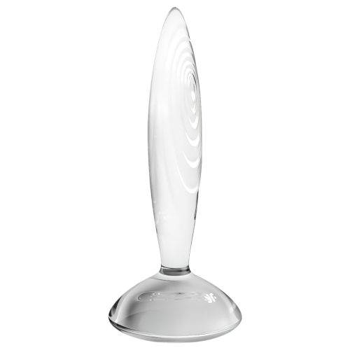 Satisfyer Sparkling Crystal - bordázott üveg dildó (átlátszó)