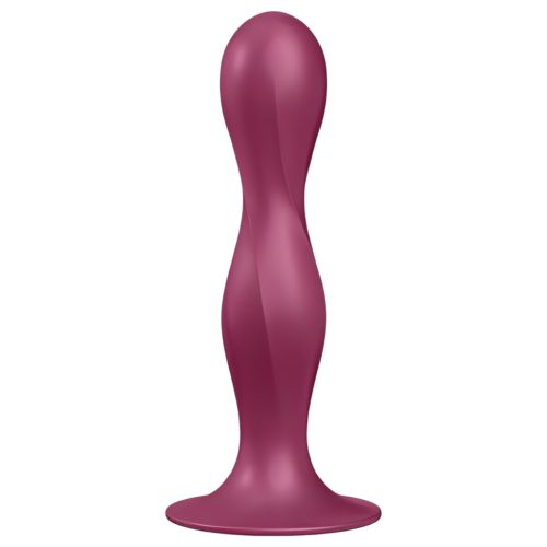 Satisfyer Double Ball-R - tapadókorongos súlyozott dildó (piros)