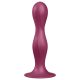 Satisfyer Double Ball-R - tapadókorongos súlyozott dildó (piros)