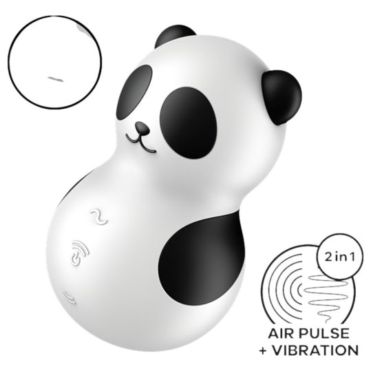 Satisfyer Pocket Panda - léghullámos csiklóizgató (fekete)