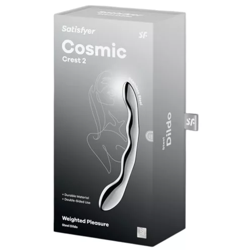 Satisfyer Cosmic Crest 2 - hullámos acéldildó (ezüst)