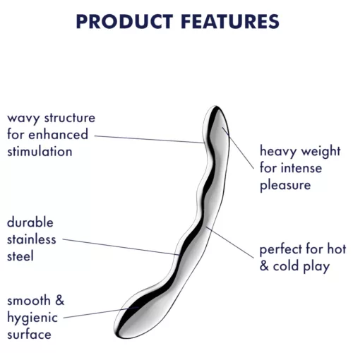 Satisfyer Cosmic Crest 2 - hullámos acéldildó (ezüst)