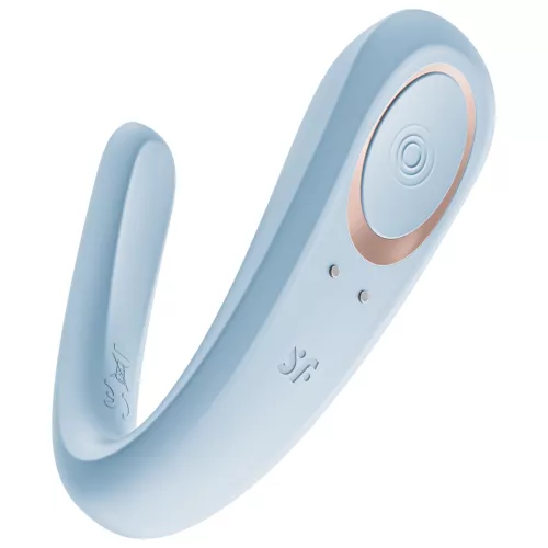 Satisfyer Double Classic - párvibrátor (kék)