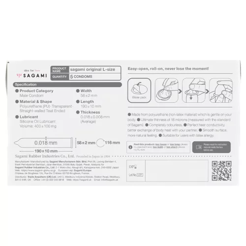 Sagami Original 0,01 L - óvszer - 58mm (5db)