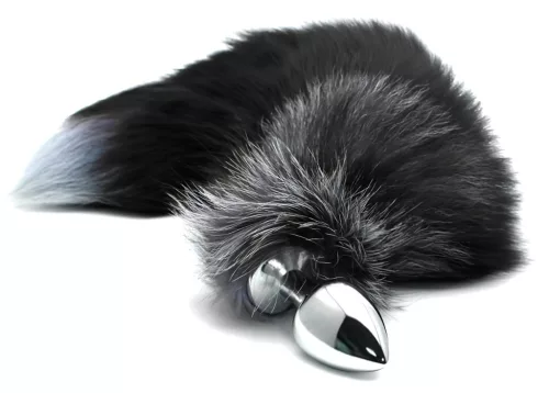 Alive Anal Pleasure - közepes anál plug rókafarokkal (ezüst)