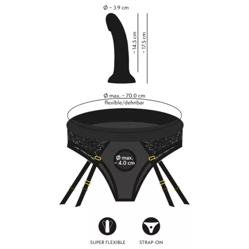 You2Toys - felcsatolható dildó alsóval (fekete)