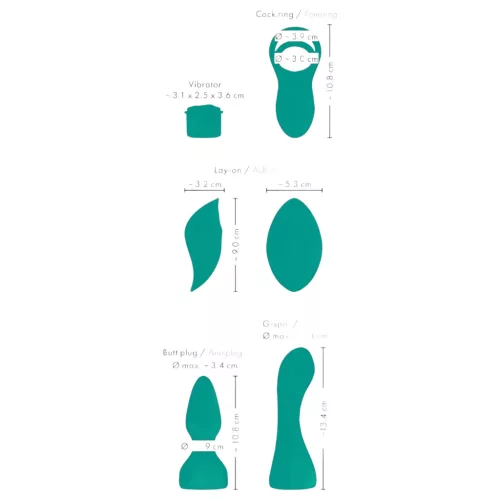 Couples Choice - 4in1 variálható távirányítós vibrátor (türkiz)