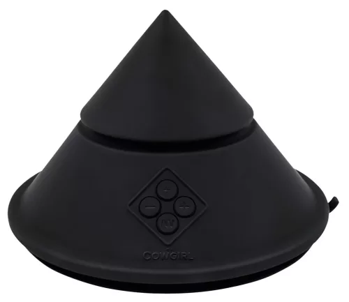 The Cowgirl Cone - app-vezérelt prémium szexgép - 2 cserélhető feltéttel, 20 rezgésmód (fekete)