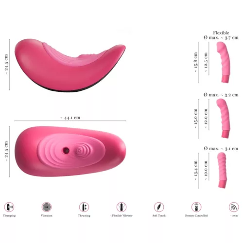 VibePad Rideon - pulzáló G-pont és csiklóizgató hinta (pink)