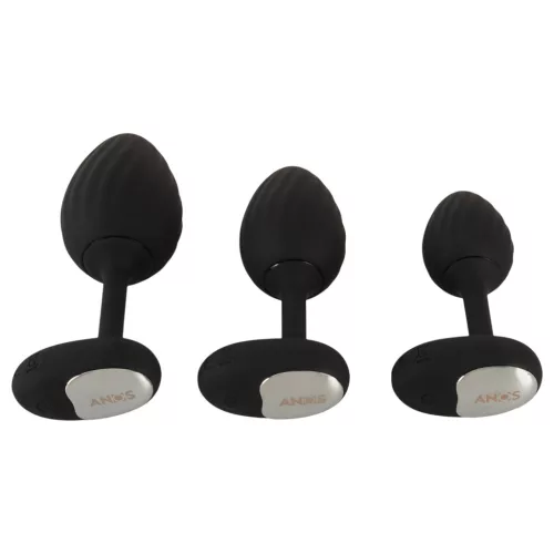 ANOS - vibrációs anál plug szett (fekete)