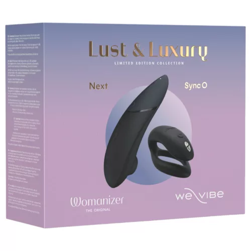 Womanizer Lust & Luxury - léghullámos csiklóizgató és párvibrátor szett (fekete)