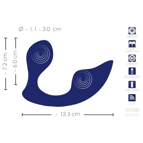 SMILE - távirányítós anál- és bugyi vibrátor (kék)