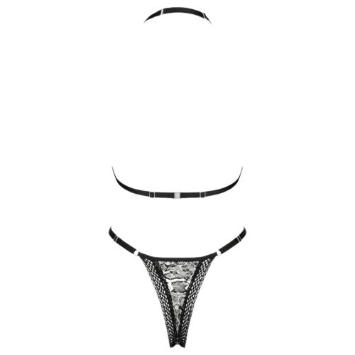 / Obsessive Xenita - átlátszó mintás melltartó szett (szürke)