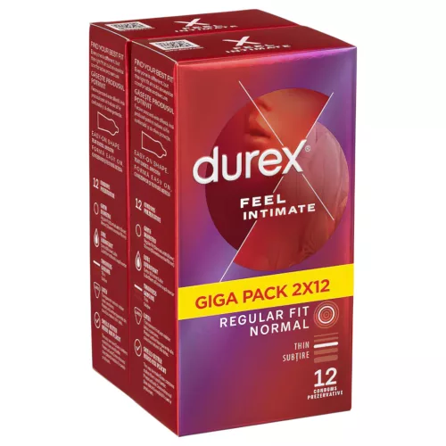 Durex Feel Intimate - vékonyfalú óvszer csomag (2x12db)