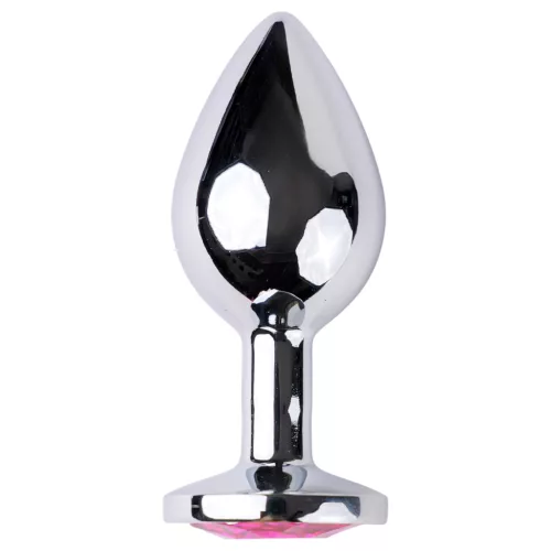 Desirel Pink Jewel M - anál plug (ezüst-pink)