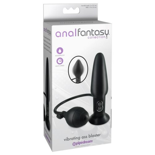 Anal Fantasy - pumpálható vibrációs anál plug (fekete)
