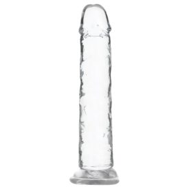   Addiction Crystal - tapadókorongos dildó (átlátszó) - 18cm