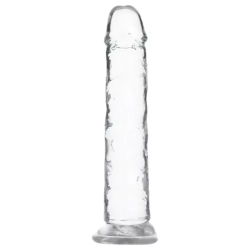 Addiction Crystal - tapadókorongos dildó (átlátszó) - 18cm