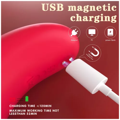 SEX HD Genie - G-pont és csiklóvibrátor (piros)