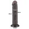 Lovetoy Sliding-Skin - tapadókorongos kétrétegű dildó - 20cm (barna)