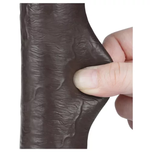 Lovetoy Sliding-Skin - tapadókorongos kétrétegű dildó - 20,8cm (barna)