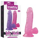 Lovetoy Jelly Studs - tapadókorongos dildó - 15cm (pink)
